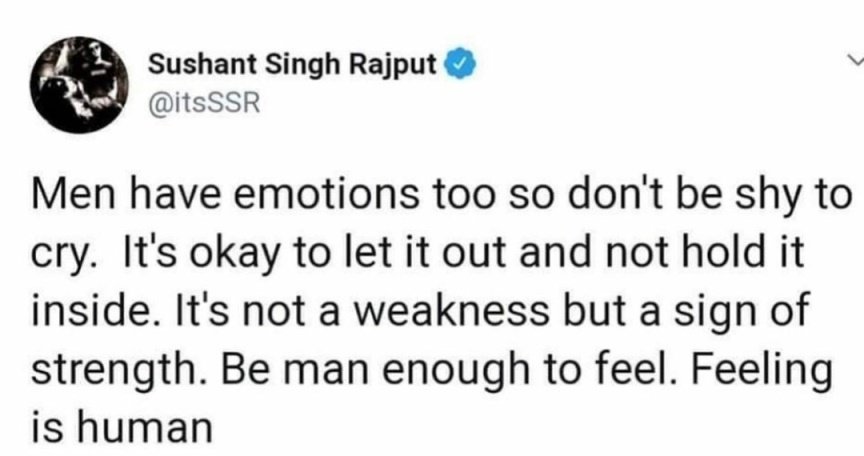 Sushant Singh Rajput Tweets on behavioral health definition.